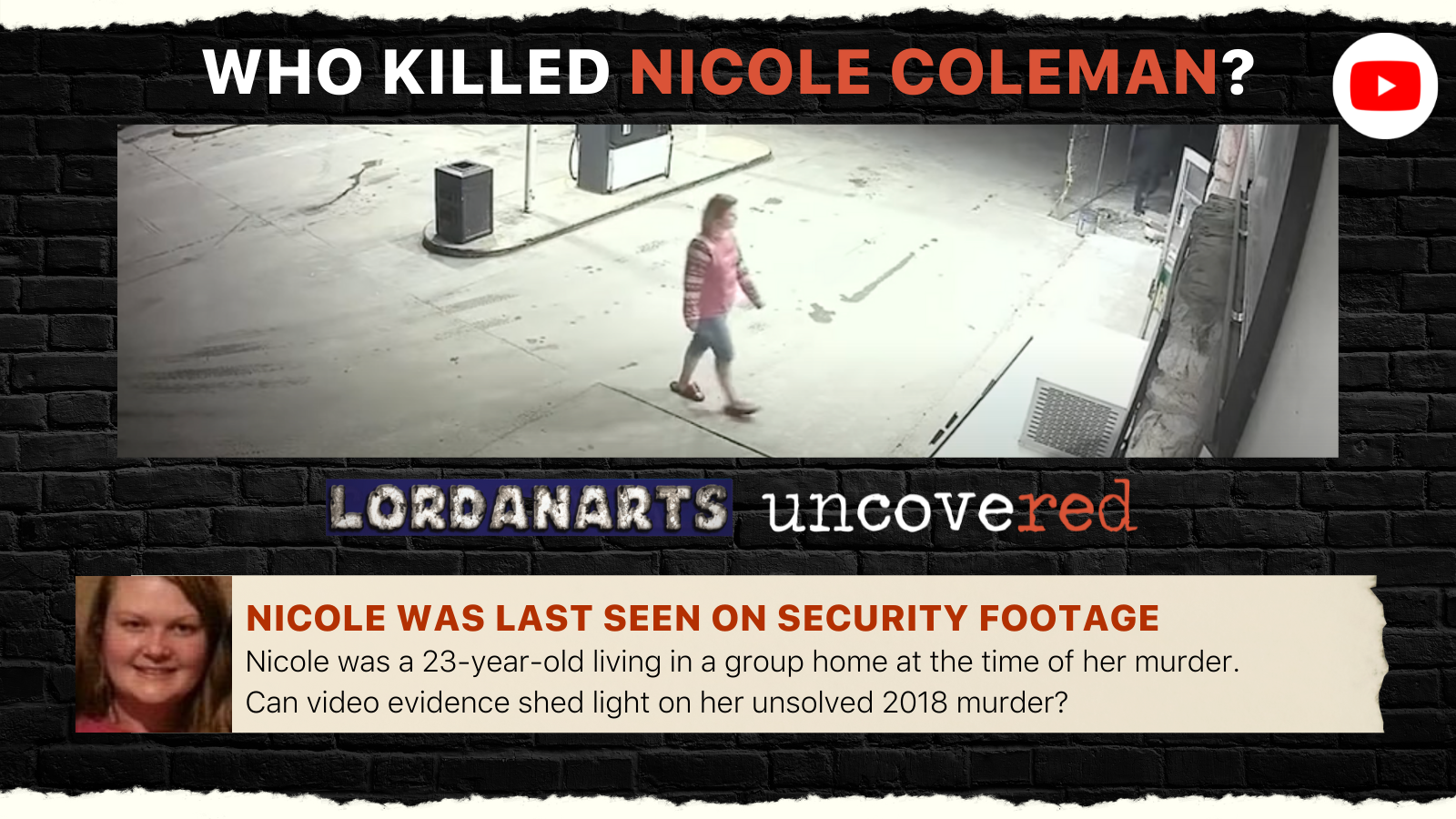 A screenshot of the surveillance footage where Nicole Coleman was last seen alive.